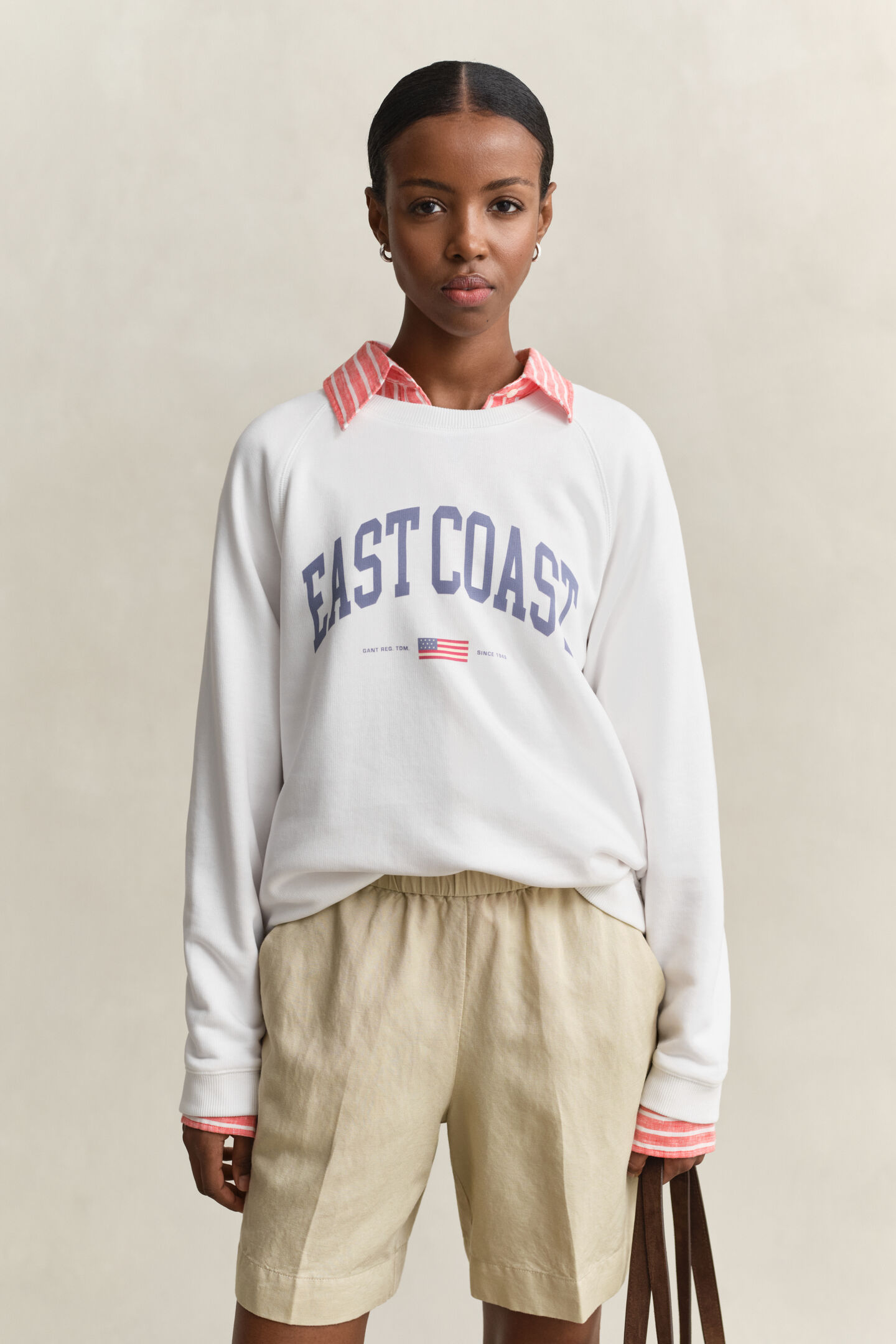 Sweatshirt med crewneck og grafisk tryk