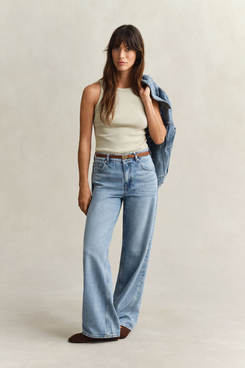 Ribstrikket tank-top
