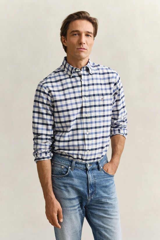 Regular fit ternet Oxford skjorte