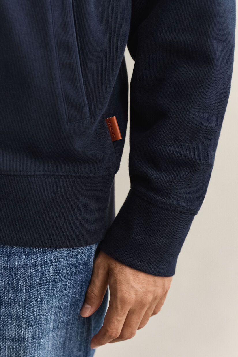 Sacker rib sweatshirt med lynl&aring;s