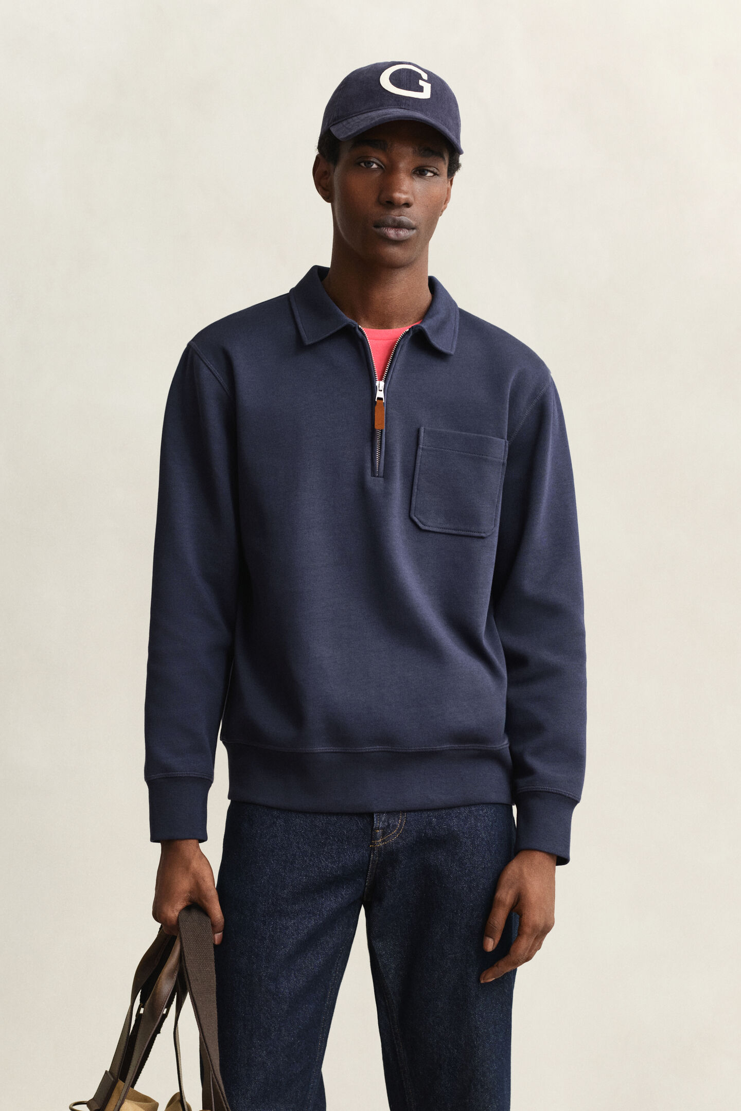 Ponte Di Roma sweatshirt med halv lynl&aring;s