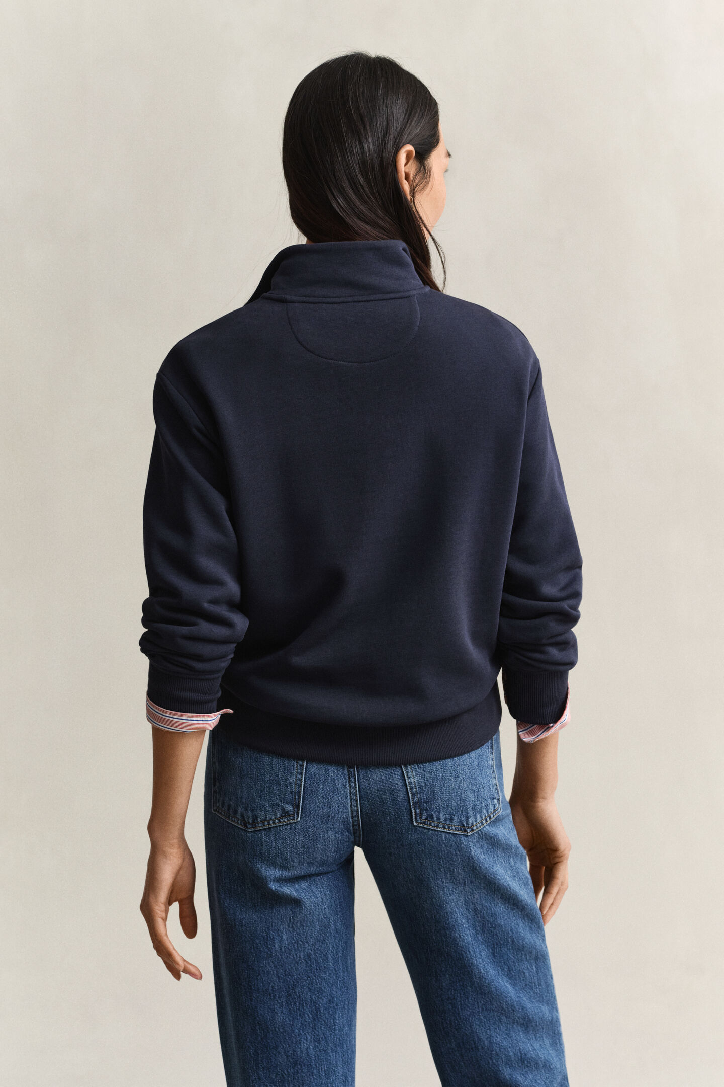Shield sweatshirt med halv lynl&aring;s