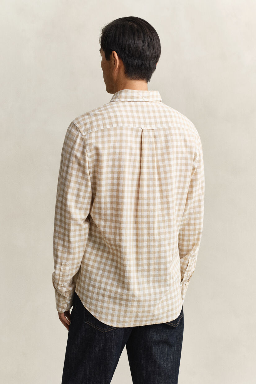 Gingham skjorte af h&oslash;rblanding